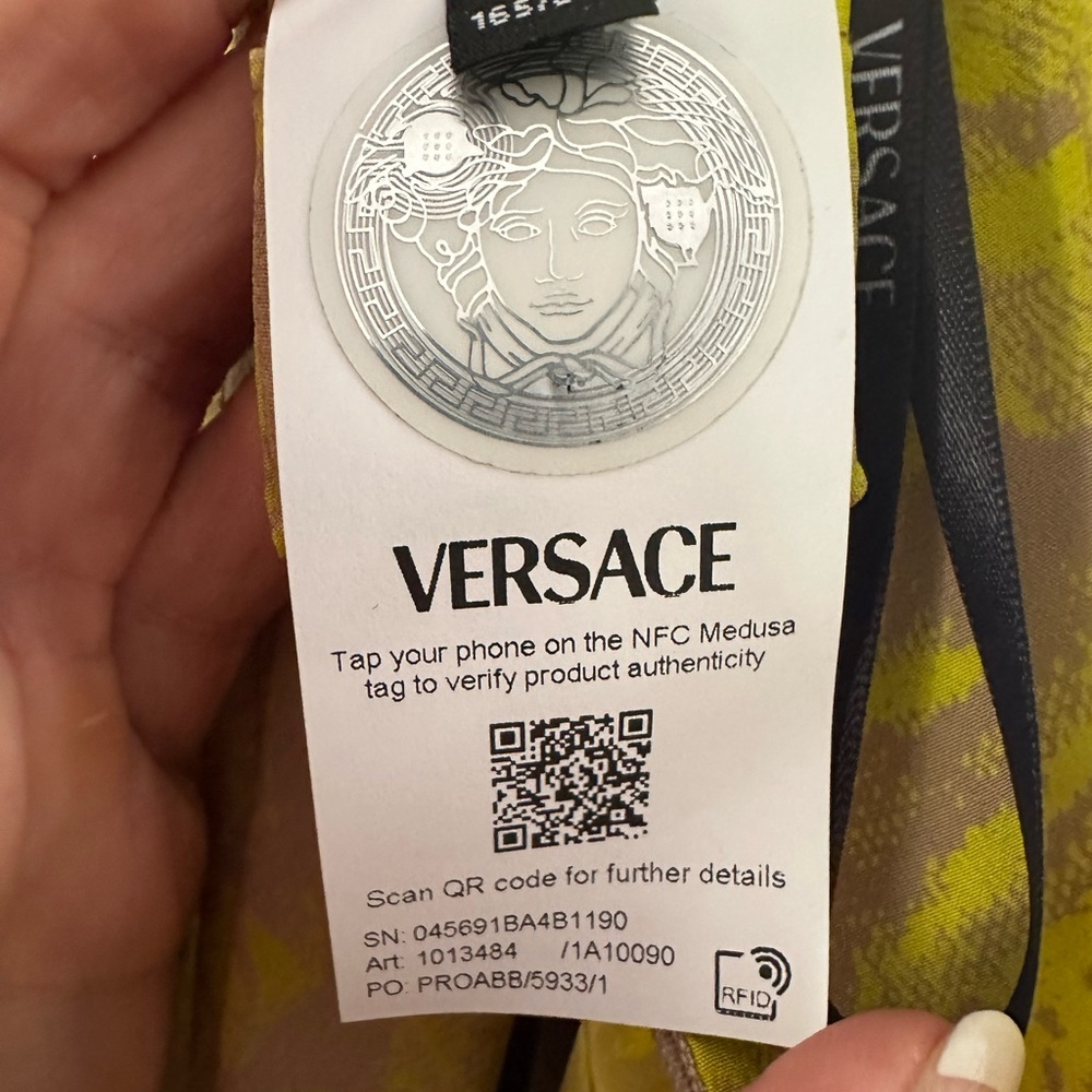 Versace Yellow and Brown Dress - Picture 10 of 11
